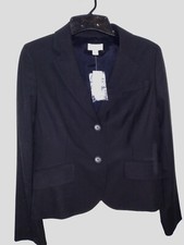 NWT LOFT BLACK POLYESTER BLEND LINED JACKET BLAZER SZ 12