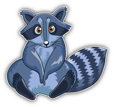 Raccoon Cartoon Car Bumper Sticker Decal - ''SIZES''
