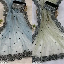 Women's Nylon Saree with Separate Blouse Piece