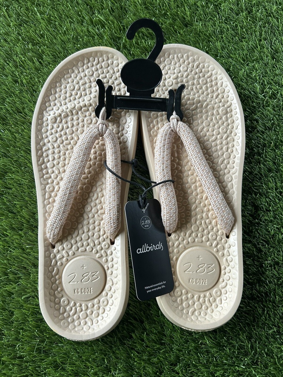 ALLBIRDS MENS SUGAR ZEFFER FLIP FLOPS/SANDALS LUX BEIGE SIZE 12 NWT
