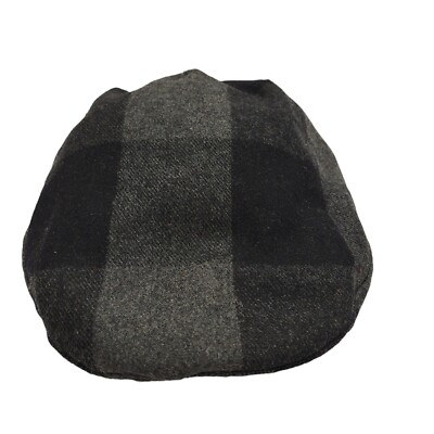 Matalan Flatcap Wollmischung kariert schwarz & grau Herren UK Größe S/M H255