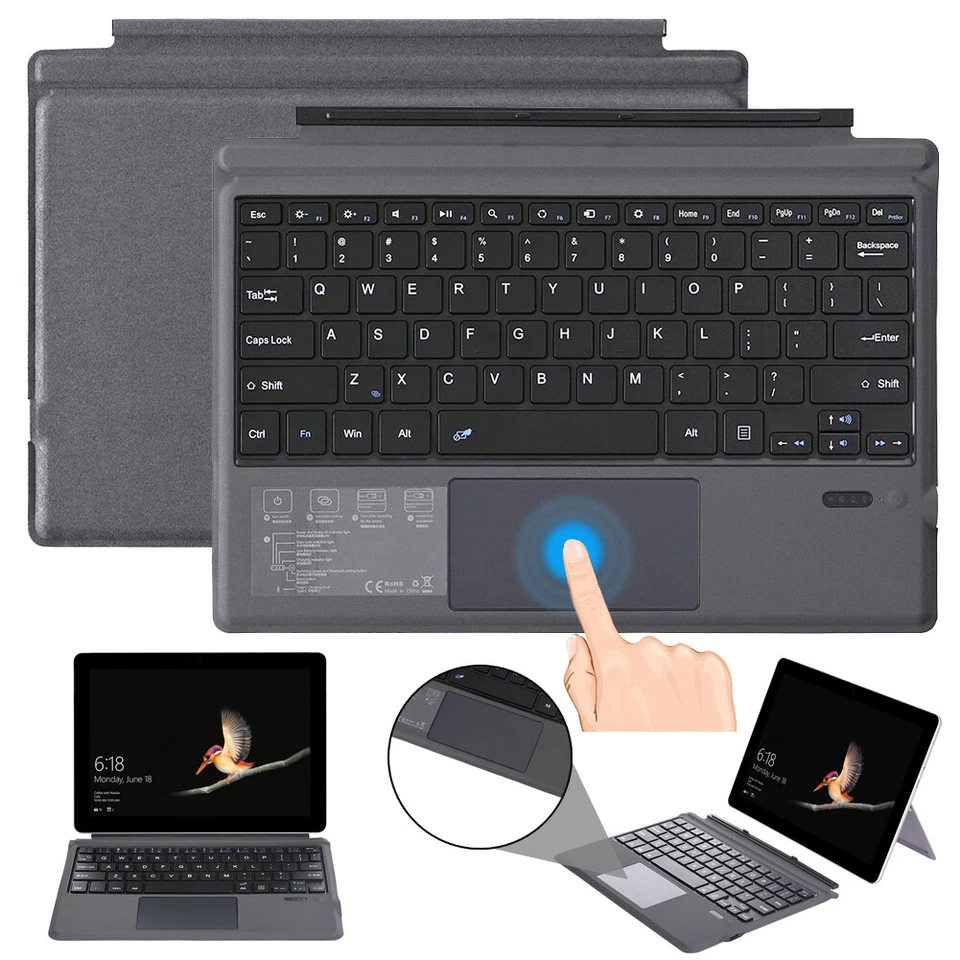 For Microsoft Surface 9/8/7/6/5/4/3 Wireless Touchpad Keyboard Type Case+Stylus - Image 2 of 4