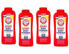 Arm  Hammer Odor Defense Sport Body Powder 12 Ounces, Pack of 4