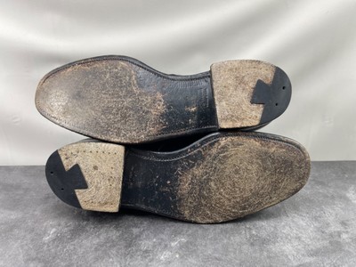 Alden 2817 Plain Toe Dover is built on the Plaza last. The model has a black Calfskin leather upper with a single leather outsole.
