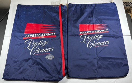 Prestige Cleaners Sack Logo Print Bag Blue Laundry Dry Cleaning Set Of 2 Size XL