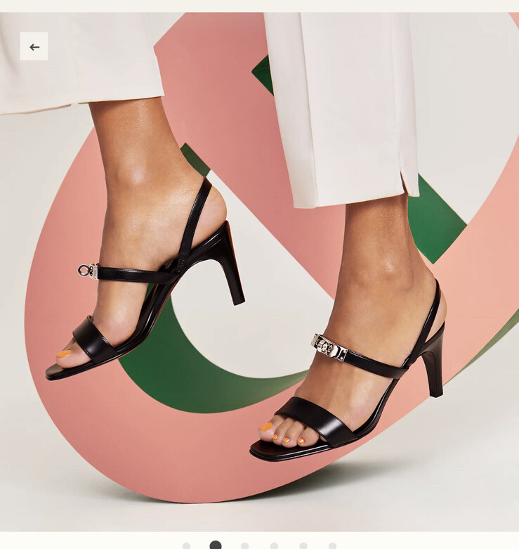 セール【HERMES】Sandali Glamour 75 WITH BOX 5.5 35.5 Hermes Glamour 75 Sandal Heel Kelly Lock