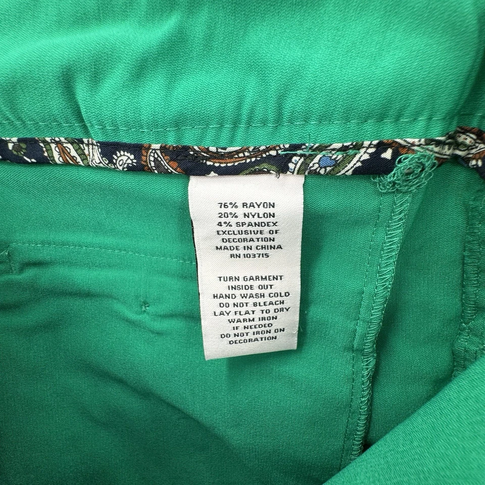 Pantalones Cortos Nanette Lepore Para Mujer Talla Pequeña Tiro Medio Verde Chino Elegante Informal Foto 4 de 4