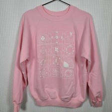 Hanes 50/50 Vintage Pink Crew Sweatshirt Woman’s L Granny Core Made In USA 80s