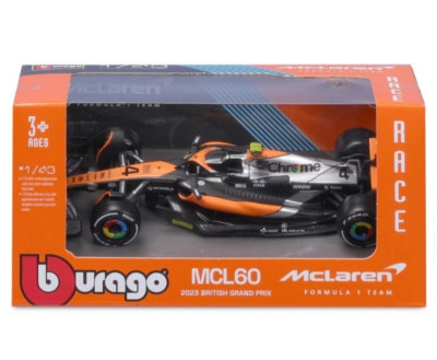 Bburago 1:43 F1 Mclaren MCL60 Norris 2023 British Grand Prix Formula 1 Race Car