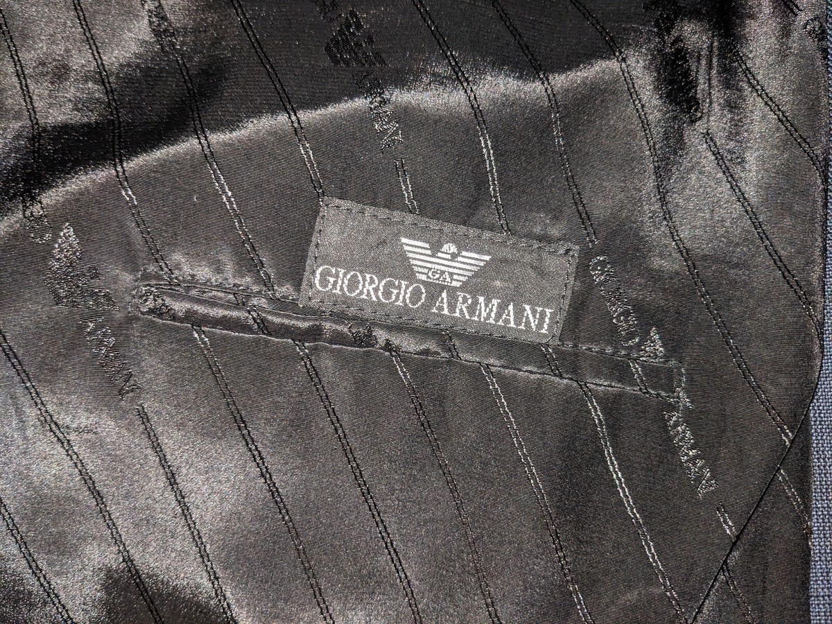 ジャケット・アウター 80s GIORGIO ARMANI wool/linen jacket BLK Giorgio Armani 80s Wool Linen Blazer Men Black Used Vintage