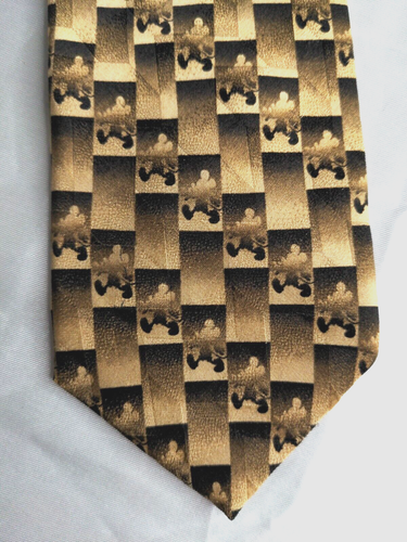 Mickey & Co Brown Silk Mickey Mouse Novelty Fun Neck Tie Neckwear Free Ship USA - Picture 2 of 5