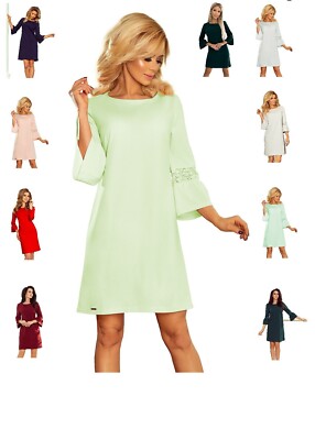 Numoco Kleid MARGARET Minikleid 3/4-Arm Spitze locker figurumspielend