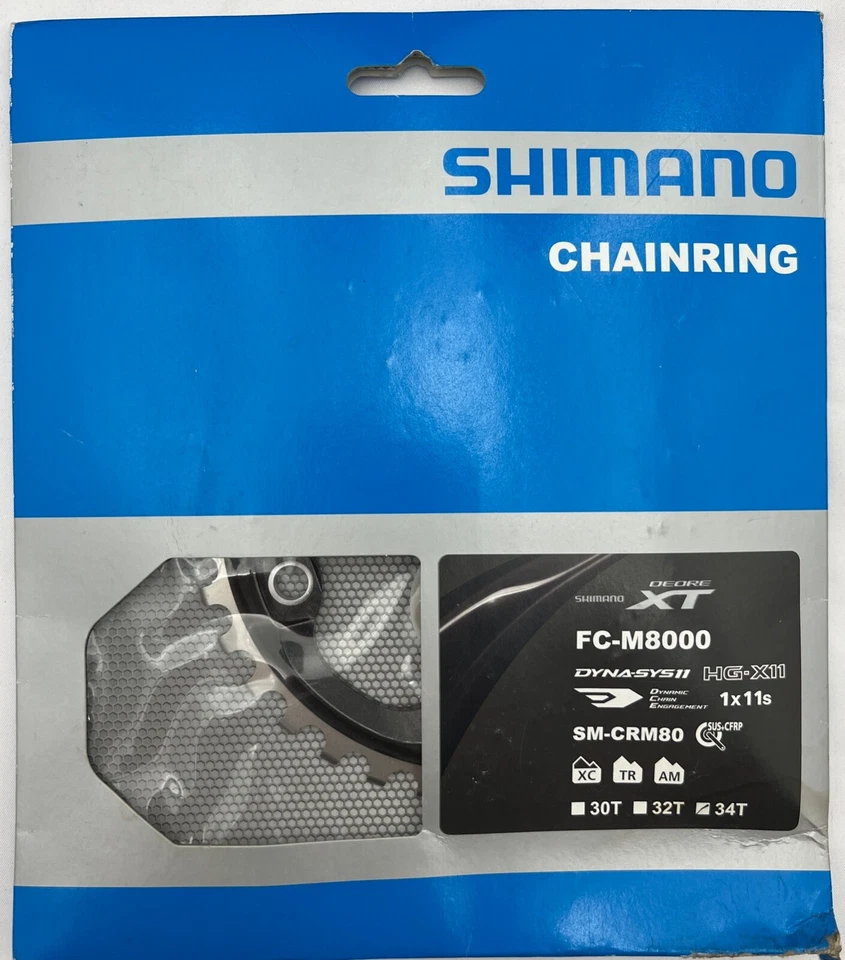 Plato MTB SHIMANO XT SN-CRM80 - 11 velocidades - 34T - 4 pernos HG-X11 NUEVO Foto 2 de 4