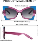 Oversized Cat Eye Sunglasses for Women Trendy UV Protection Butterfly Purple