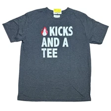Sneaker Tee “Fire Kicks And Tee” The Footprint Inc Sneakerhead - Gray Sz L