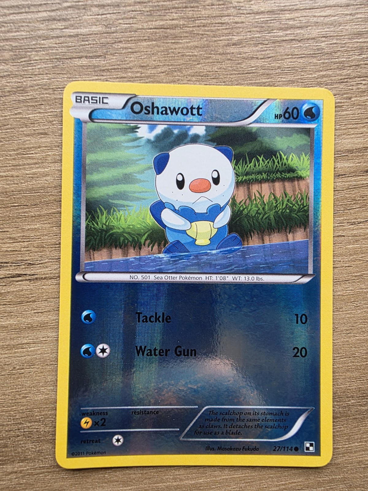 Pokémon TCG Oshawott Black White 27/114 Reverse Holo NM Condition