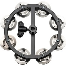 Meinl Headliner Hi Hat Tambourine 5 Steel Jingles 1 Row Black
