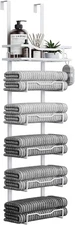 Hanging Towel Racks for Bathroom No Drill - Over The Door 6-Tier Bath Towel S...