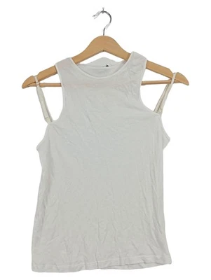 Mango MNG Top Femme Blanc Côtelé Bretelles (EU 42, INT L) - Photo 1/4
