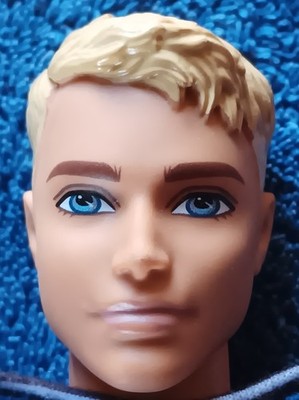 Barbie Fashionista Ken Doll 2016 Blond Molded Hair Blue Eye Graphic LS Shorts