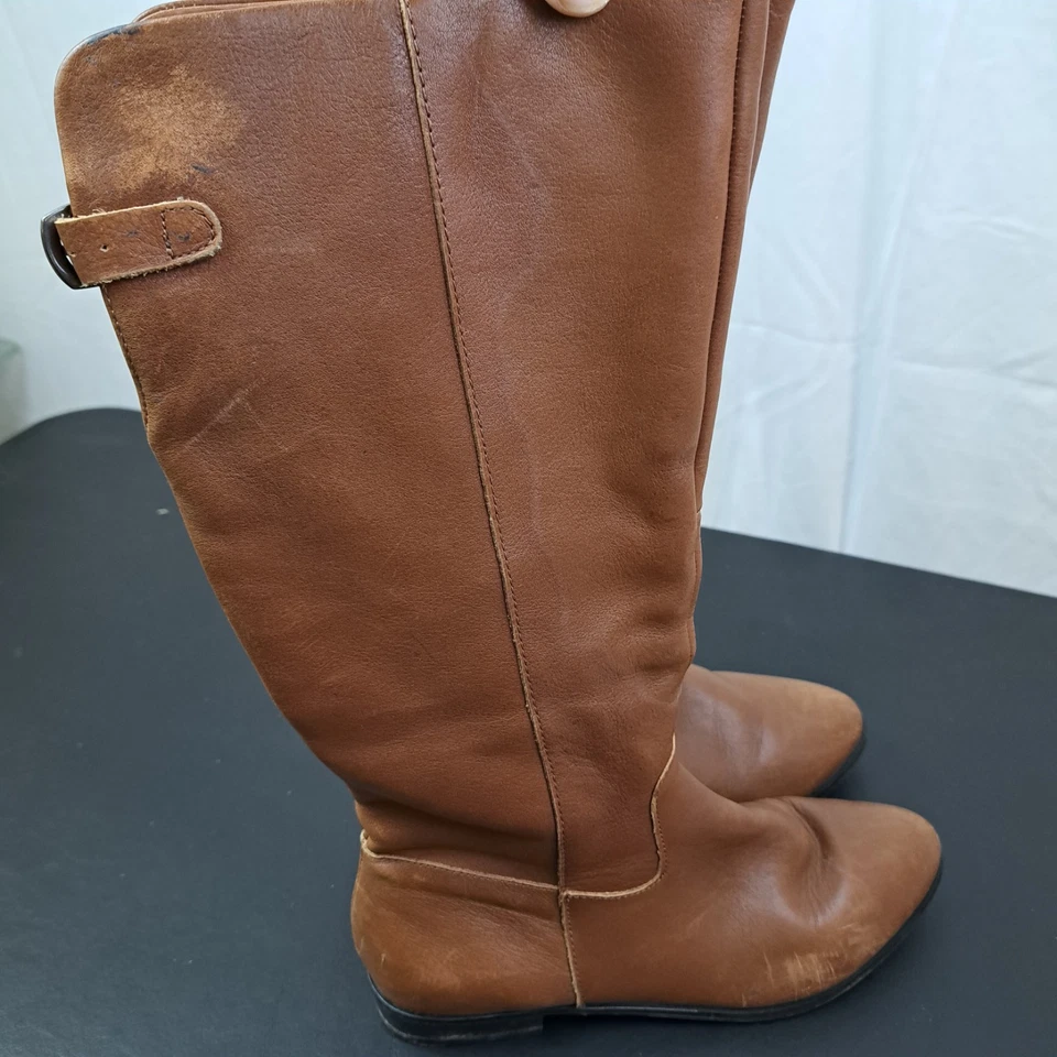 Bota de montar informal hasta la rodilla ALDO para mujer talla 8 cuero marrón Foto 3 de 4
