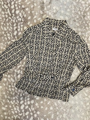 chanel coco chanel en soie blouse in tan black size 34