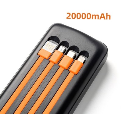 Power Bank 20000mAh Portable Fast Charger External Battery For Cell Phone  Black