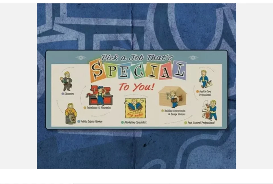 Fallout S.P.E.C.I.A.L. Oversized Deskmat Mouse Pad Mat Vault 33 Official new - Image 3 of 3