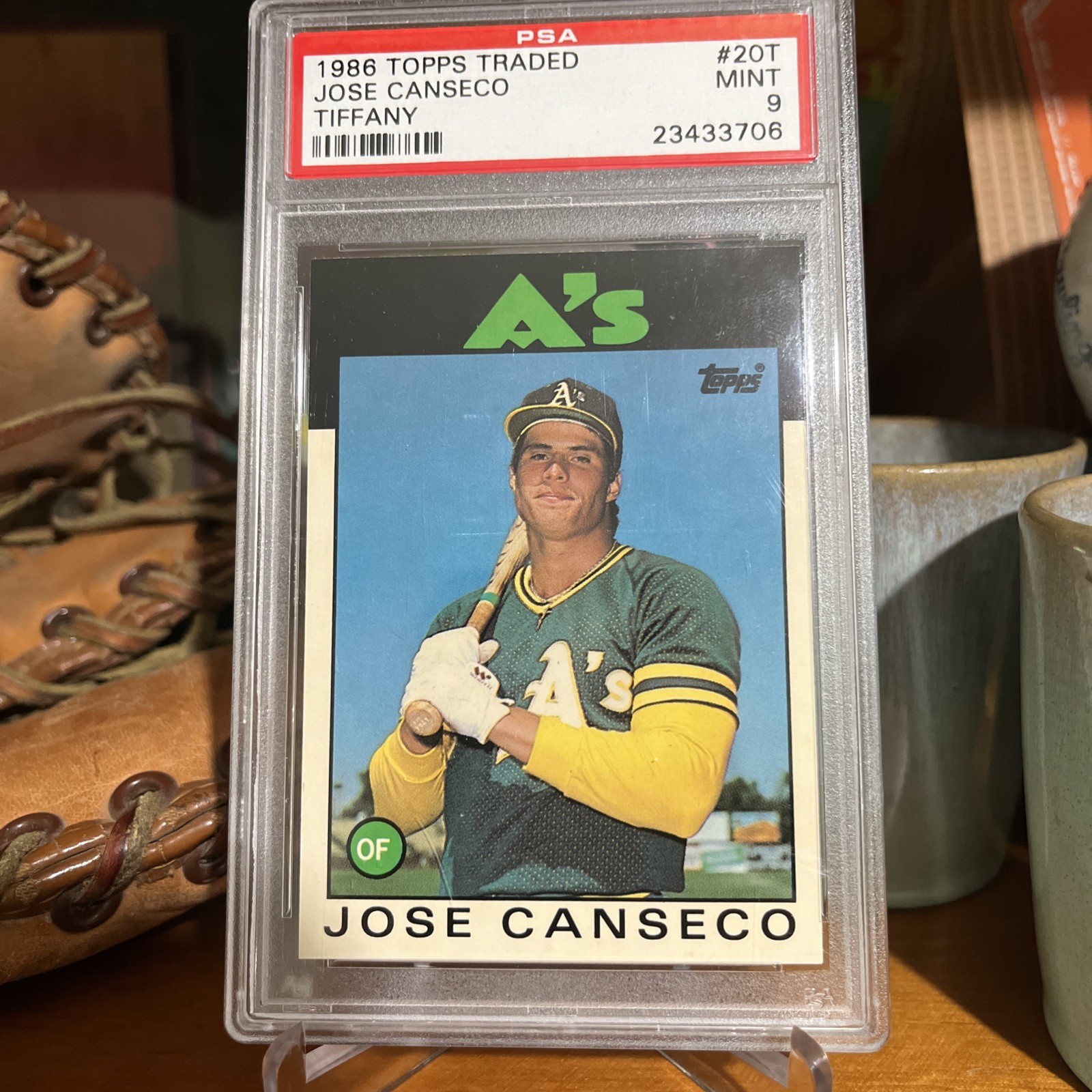 Jose Canseco 1986 Topps Traded #20T Tiffany PSA 9 -Bash Bro.-