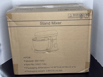 Stand Mixer, 6.5QT 10-Speed 3-in-1 Tilt-Head Electric Kitchen Mixer, Cream White