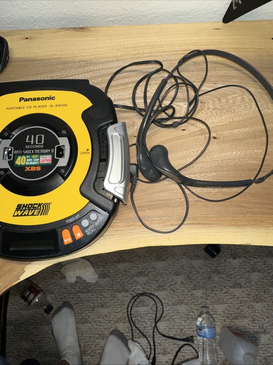 Panasonic SL-SW505 Portable Shock Wave Yellow CD Player Works