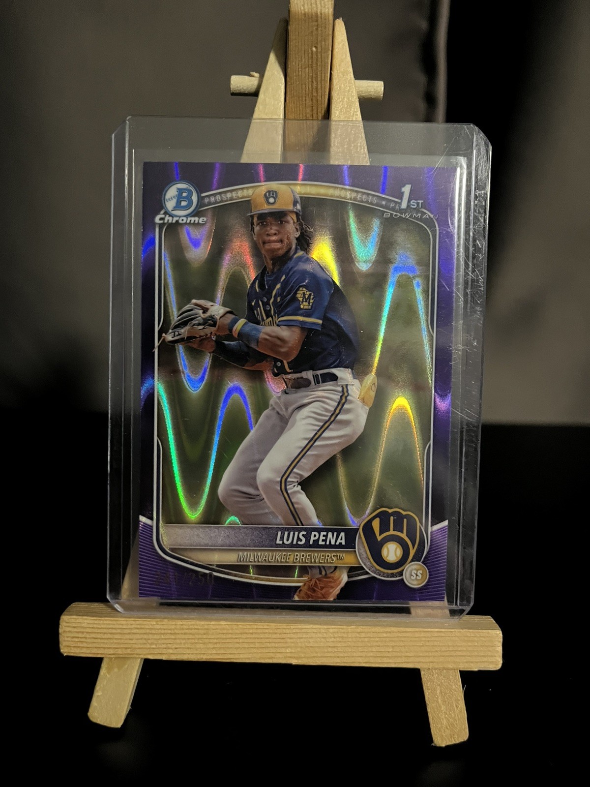 2025 Bowman - Chrome Prospects Luis Pena #BCP-38 Purple Raywave Refractor /250