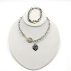 Return To Tiffany & Co Sterling 18k Gold Heart Bracelet Necklace Lot  2 #S5047-1 — photo 1