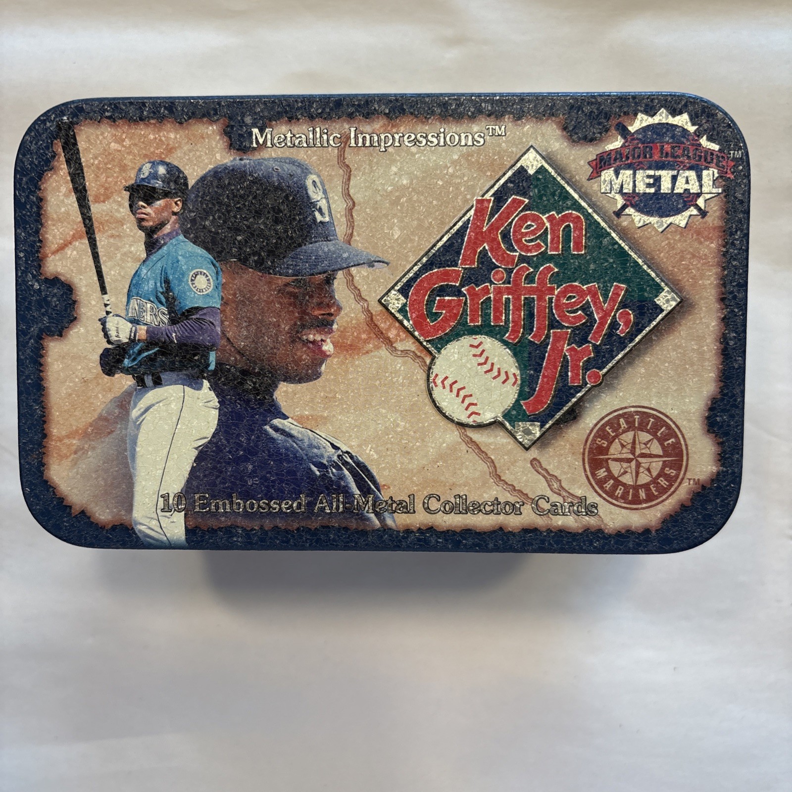 1996 Ken Griffey Jr. Seattle Mariners Metallic Impressions 10 Metal Card Set COA