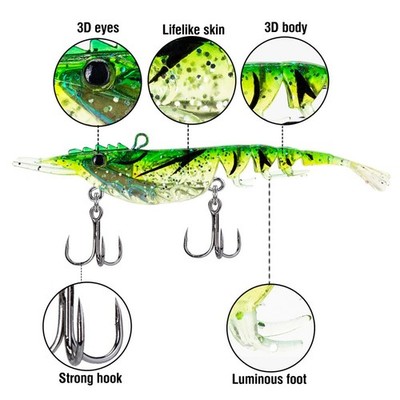 Angler's Choice Glow Garnelenk?der effektiv f��r Schlangenkopf vorgeriggte Hake