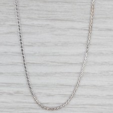 Wheat Chain Necklace 14k White Gold 18" 1.7mm