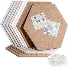 10 PCS 15x13 Inch Large Hexagon Cork Bulletin Board Tiles Adhesive Frameless