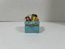 Gift Bag Christmas Porcelain Surprise Gift Trinket Ornament Box Hinged NIB