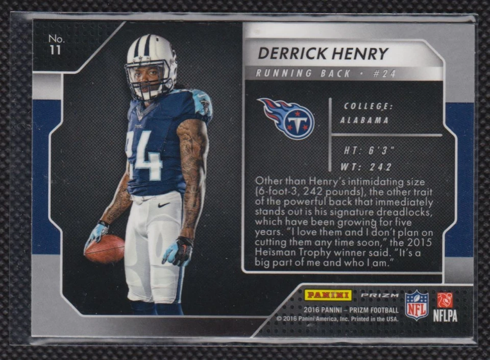 2016 Panini Prizm Rookie Introductions Derrick Henry Rookie Tennessee Titans #11 - Image 2 of 2