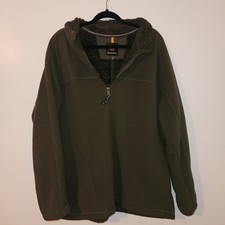 Mens Sherpa Lined 1/4 Zip Pullover Fleece Jacket Warm Winter Outdoor Casual XL