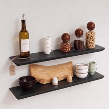 1 36 Inch Floating Shelf Brackets, Black