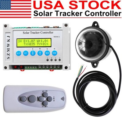 Dual Axis LCD Solar Tracker Controller W/ Remote DIY Solar Panel Tracking System