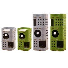 Cat Bed Cave with Hanging Ball Toy Hut Floor Standing Hideaway Hiding Multi