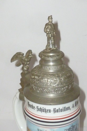 Alter Reservistenkrug Garde Schützen Lichterfelde Jäger Berlin Bierkrug Krug 1WK - Bild 14 von 24
