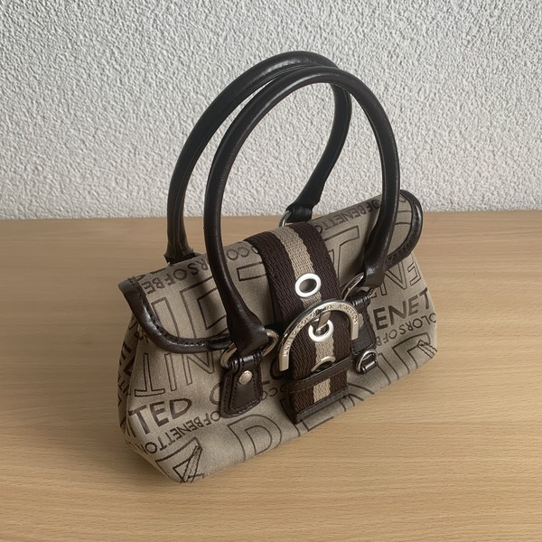 United Colors of Benetton | Mini-Handtasche Linea OY9 | Beige Braun Logoprint