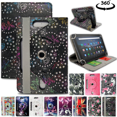 Universal-Lederhülle mit Ständer 360 ° Rotation für alle 7'' 9'' Zoll Tab Tablets