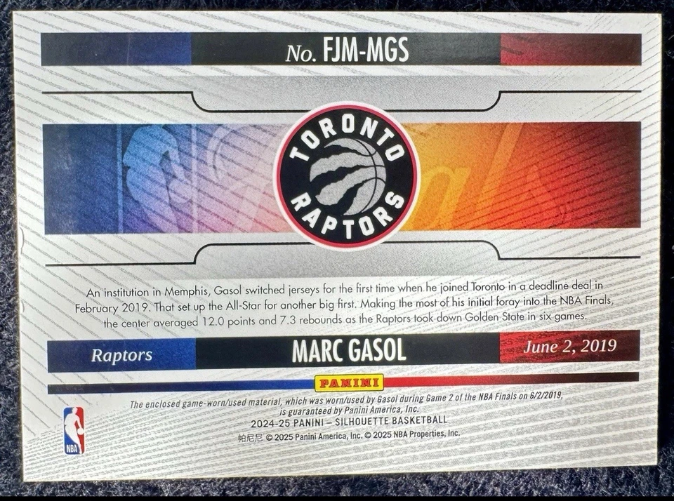 Marc Gasol 2024/25 Panini Silhouette Basketball - Image 2 of 2