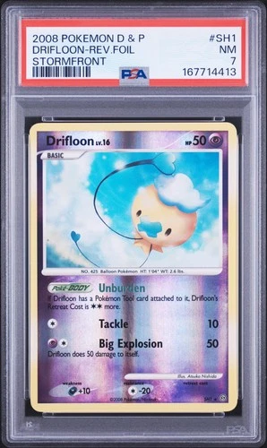 2008 POKEMON DIAMOND & PEARL STORMFRONT #SH1 DRIFLOON-REVERSE FOIL PSA 7