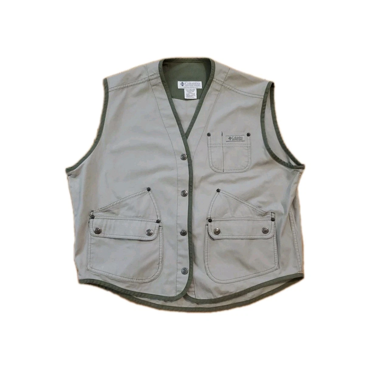 Columbia Womens Fly Fishing Vest Size Large Beige Khaki