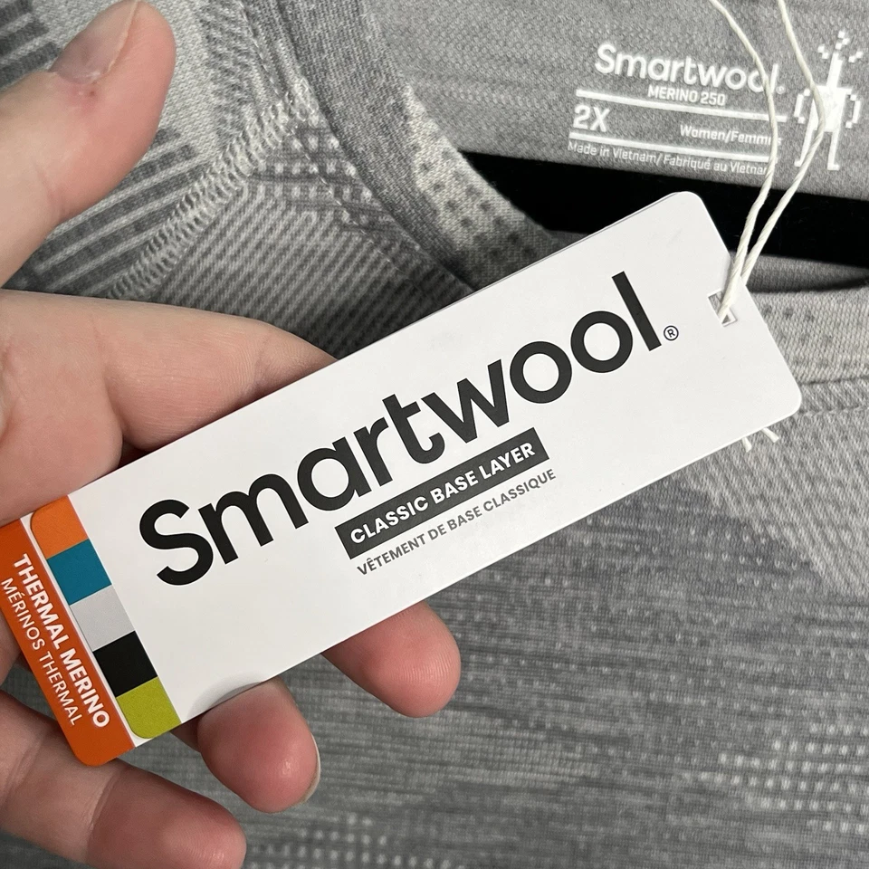 NWT Smartwool Womens 2X Classic Thermal Merino Wool 250 Base Layer Crew Top Gray - image 3 of 4